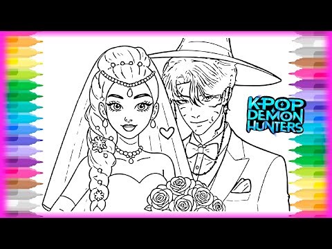 KPop Demon Hunters Coloring - Rumi and Jinu Getting Married? | Satisfying Coloring Characters
