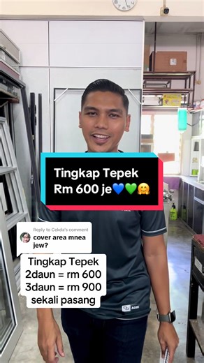 Replying to @Cekda Tingkap Tepek cover area mana je? 🤗💚💙 #anjangjaya #temerloh #pahang #window #foldingdoor