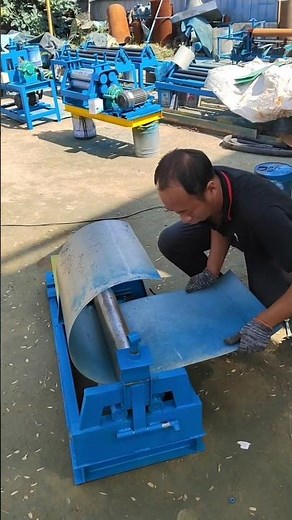How to Roll Large Steel Plates: Industrial Sheet Metal Bending#youtubeshorts