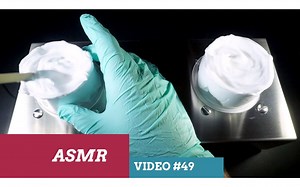 ASMR·戴着乳胶手套抚摸&清洁双耳+剃须膏的声音（无人声）