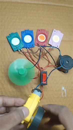 powering four light one dcfan with power gear motor generator // #shortvideo #diy #tech