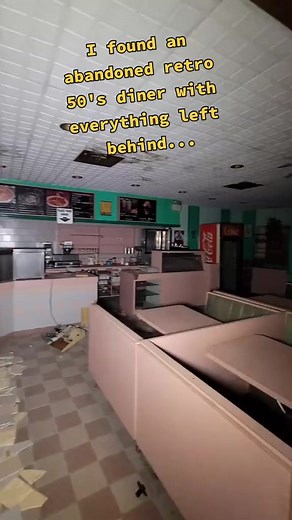 Now here explores an abandoned retro 50's diner with everything left behind #abandonedplaces #abandonedbuilding #lostplaces #abandonedmansion #deserted.. #abandonedhouse #horrortok | Abandoned Houses