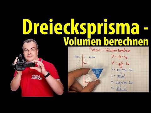 Triangular prism (prism) - Calculating volume | Simply explained by teacher Schmidt