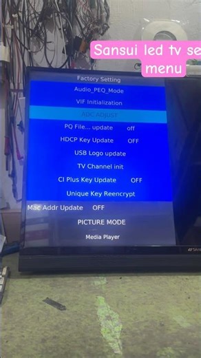 Sansui led tv service menu code || sansui 43 inch factory menu 👍
