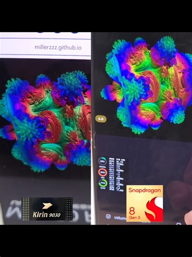 Kirin 9030 Pro(Mate 80 RS) and Snapdragon 8 Gen 3 volumeshader test comparison#kirin9030pro #snapdragon #8gen3 #honormagicv3 #huaweimate80pro