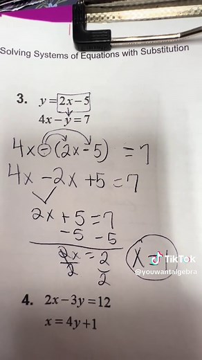 Systems of Equations Using Substitution Method