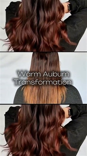 behindthechair.com on Instagram: "🔥Trend Alert: Warm Auburn is here for fall haircolor! - by @live_love_dohair 🔥 My client's hair was feeling dull and faded so she asked for a rich warm Auburn. She wanted to transition to a deeper, warmer tone for the fall but also wanted to have some vibrance and brightness. So, Here's my process & Formulas: Root smudae: #JoicoLumishine Demi Gloss 4NWB & 5NC (equal parts with Lumishine 5vol. - ✨️ I start my root smudqe at the nape of the neck and work up the 