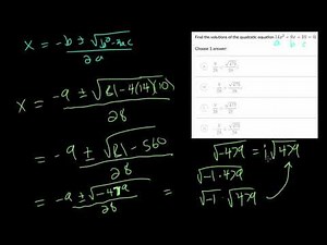 Quadratic Equations with Complex Solutions: Practice