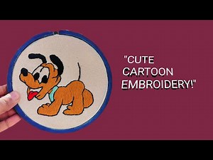 Hand Embroidered Cute Cartoon Dog | Beginner-Friendly Embroidery Art | Artisan Avenue