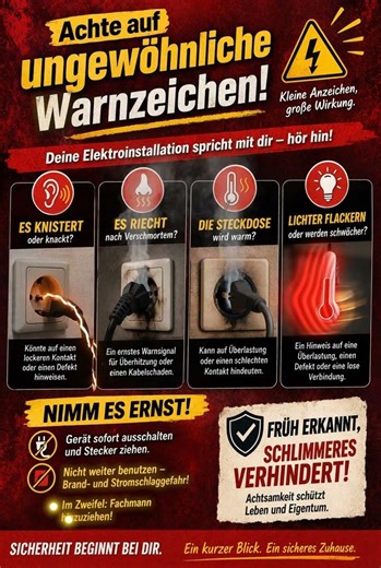 Diese Warnzeichen bei Strom niemals ignorieren ⚡