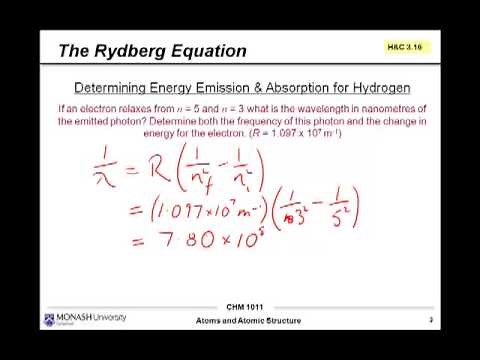 CHM1011 & CHM1051 - The Rydberg Equation