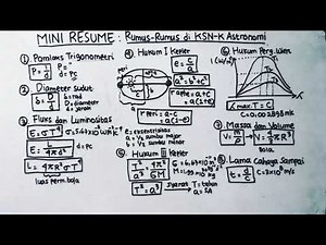 Mini Resume : Rumus-rumus yang Harus Kamu Tahu untuk Persiapan KSN-K Astronomi 2021