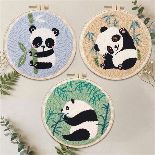 Panda Punch Needle Kit, DIY Beginner Embroidery Kit, Thoughtful Gift - Etsy