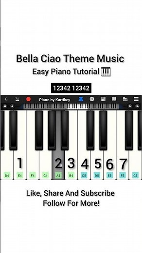 Bella Ciao Theme Song 🎵 | Simple Piano Tutorial 🎹