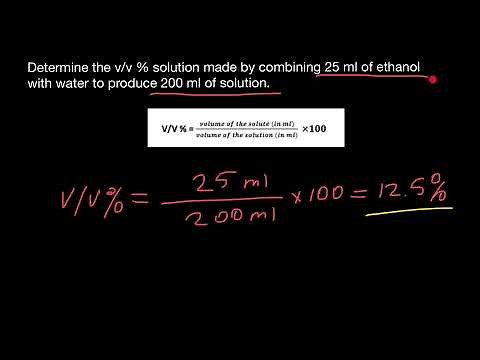 Volume fraction or Percentage by volume (V/V)%