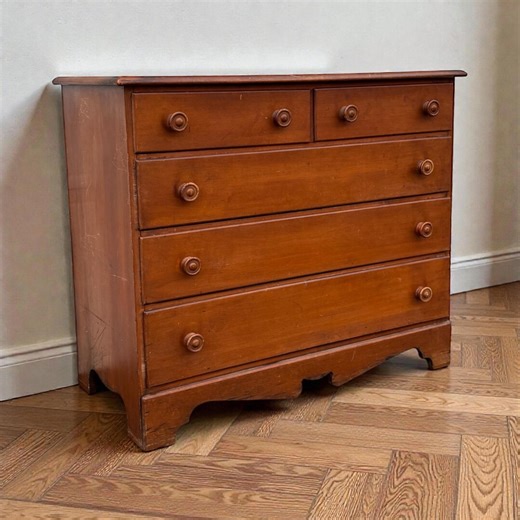 Early American Colonial Revival Chest of Drawers | Vintage Wooden Dresser | Mid Century Solid Wood Bedroom Dresser | Vintage Maple Dresser - Etsy