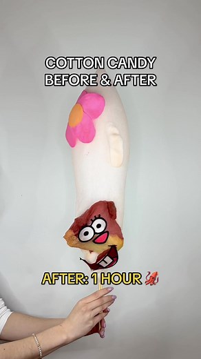SANDY CHEEKS MELTS FAST! This cotton candy ocean explorer went from SpongeBob SquarePants to Pirate Booty — quick-like! #spongebob #sandycheeks #nickelodeon #melting #beforeandafter #timelapse #cottoncandy #art
