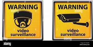 sign warning of surveillance camera vector illustration Stock Vector Image & Art - Alamy