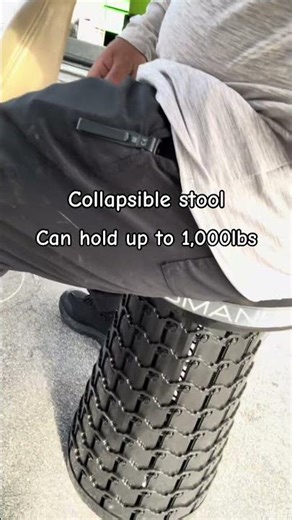 Heavy Duty XXL Collapsible Stool, Extra Wide Padded Seat with Carry Case