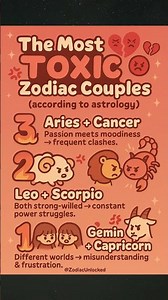 The Most Toxic Zodiac Couples 💥 (Top 3)