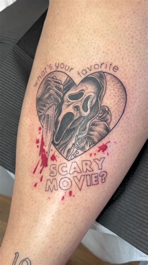 Ghostface Tattoo: Spooky Ink Art by @glammommybeauty.xo