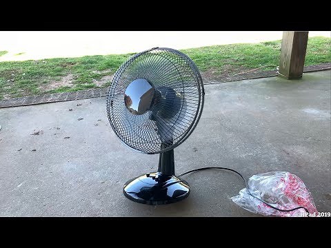 Black Mainstays Desk Fan Destruction