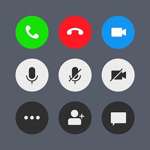 Download A collection of buttons for the video call user interface. for free