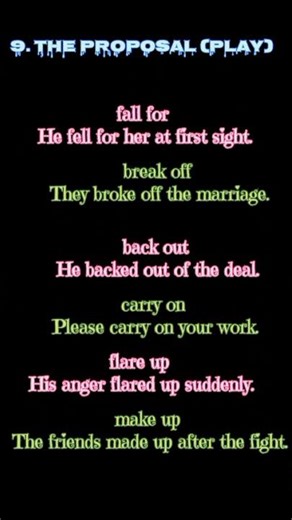 Lesson -9 The Proposal. Phrasal verbs