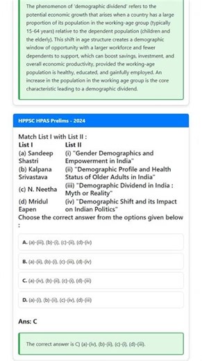 Demographic Dividend and Ageing Population