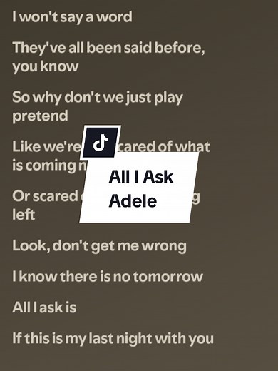 Adele - All I Ask Lyrics