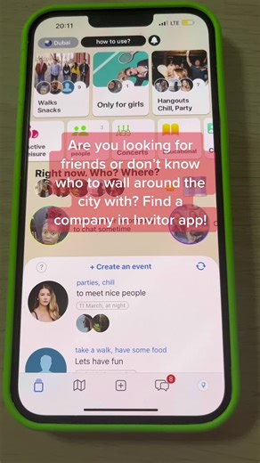 ‏Make friends in Invitor app - free!