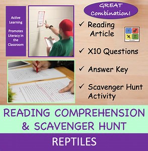 Reptiles Reading Passages & Scavenger Hunts Bundle