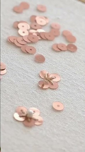 Super easy sequence flower embroidery #shorts