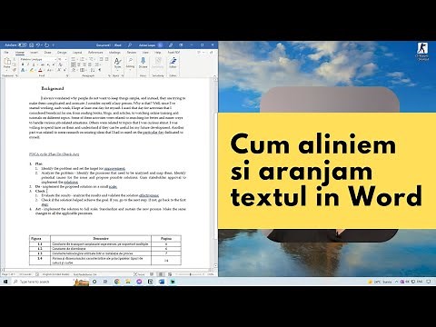 How to align and arrange text | mini Word Tutorial (Romanian)