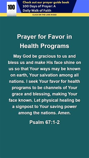 Prayer for Favor in Health Programs