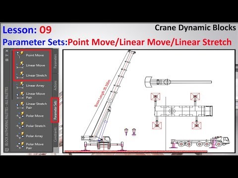 Lesson-9 Parameter Set (Point Move-Linear Move-Linear Stretch) Crane Dynamic Block Urdu&Hindi