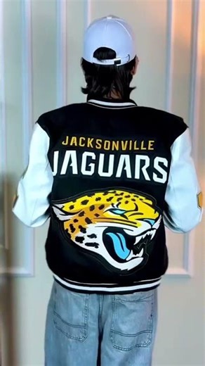 Jacksonville Jaguars Mashup Black & White Varsity Jacket | Ultimate NFL Fan Style