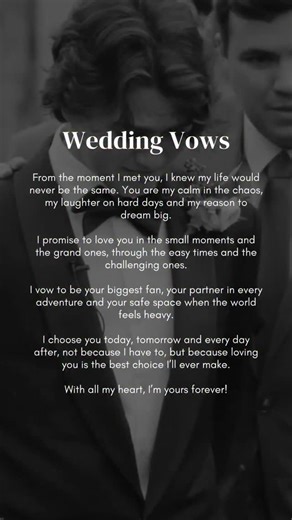 Save this for your vows ✨ #vows #weddingceremony #weddingvows #weddingplanning #weddingideas #weddingtips #ceremony | Your Wedding Mate