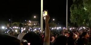 Hundreds gather at flashlight vigil held for Stephen Perkins outside of Decatur City Hall