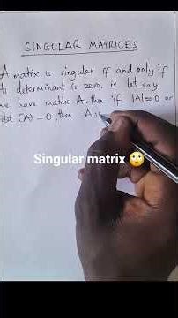 What is a Singular Matrix? | Matrix Concepts Explained | NECTA Mathematics