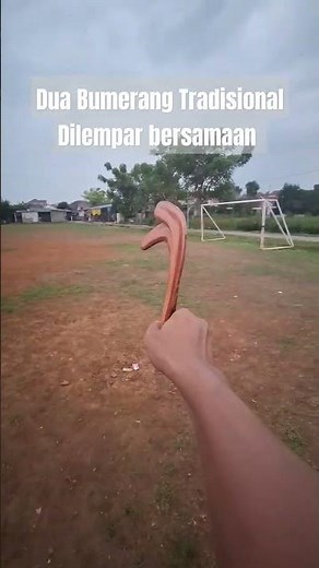 Dua bumerang Tradisional dilempar bersamaan #shorts #bumerang #boomerang