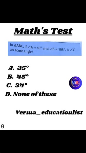 Verma Educationalist on Instagram: "Find the acute angle 🤔🧠⁉️#verma_educationlist #mathematics"