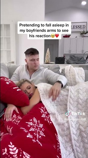 Pretending to fall asleep in my bf arms