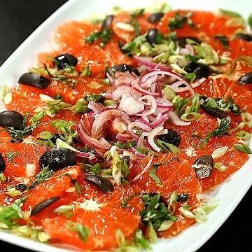 Grapefruit, Onion and Olive Salad