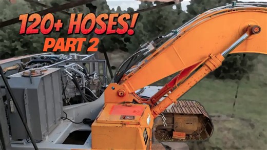 Hitachi EX120-2 excavator rebuild: Finishing hoses & hard lines – Part 2