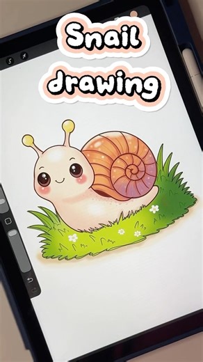 CUTE SNAIL drawing in procreate 🐌✨ | full tutorial coming tomorrow! #shorts #viralshorts #procreate