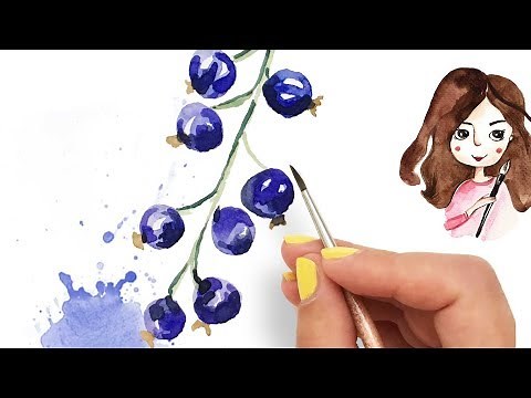 Paint WATERCOLOR BERRIES in 4 easy steps!