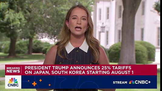 President Trump announces 25% tariffs on Japan and South Korea starting August 1st