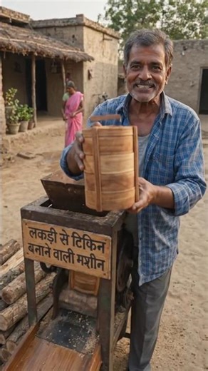 🛠️ Lakdi Se Stylish Tiffin Box Banane Wali Machine 😍📦 ‪@ArtificialInteligence-i8h‬