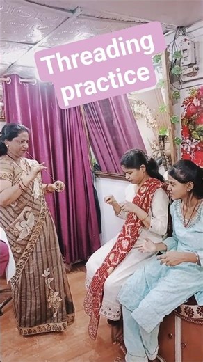 parlour work l threading practice🪡🧵🧶 #parlour #parlourwork #threading #threadingclass